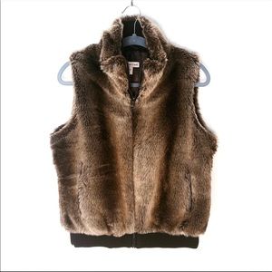 ✨COLDWATER CREEK✨ Multicolor Heavy Faux Fur Vest, S